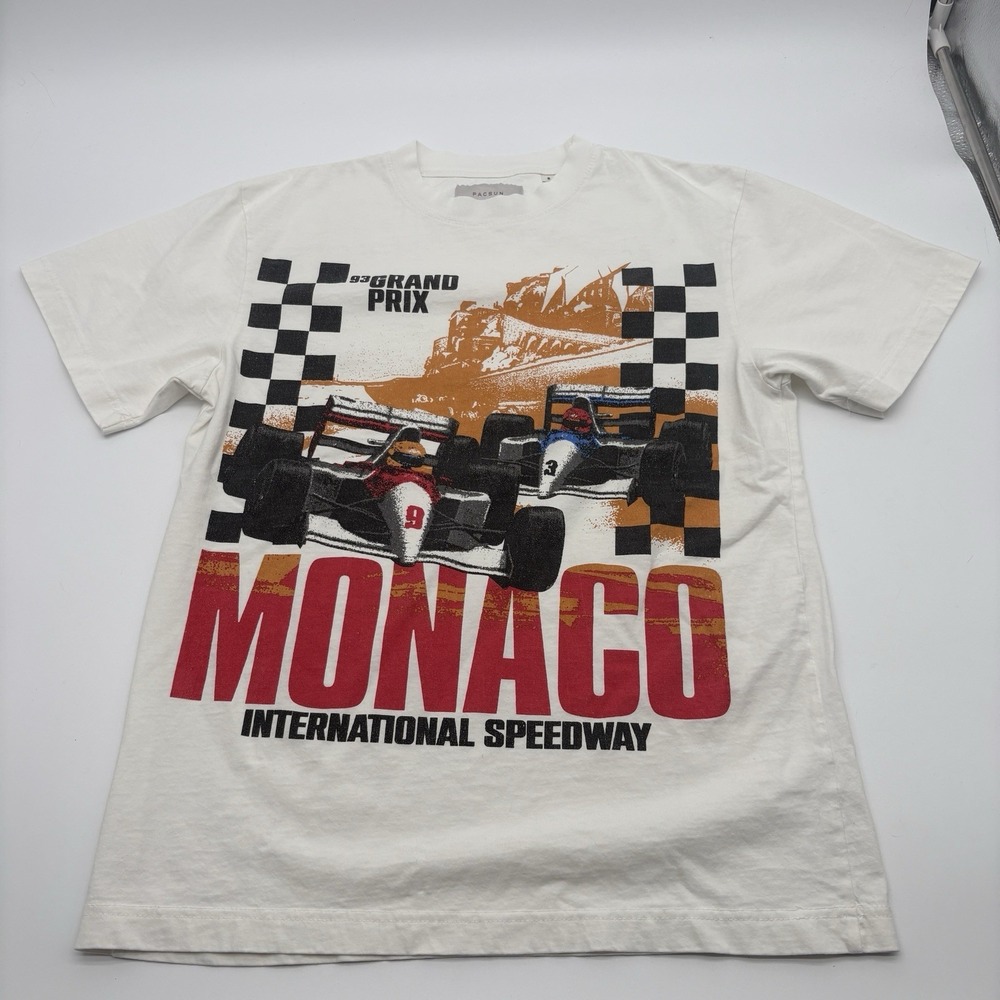 PacSun Monaco International Speedway Graphic T-Shirt White Men's Small